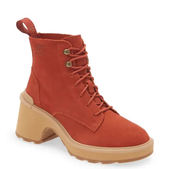 Women’s Sorel Hi-Line Heel Lace Up Warp Red Tawny Buff Size 6 - Picture 7 of 7